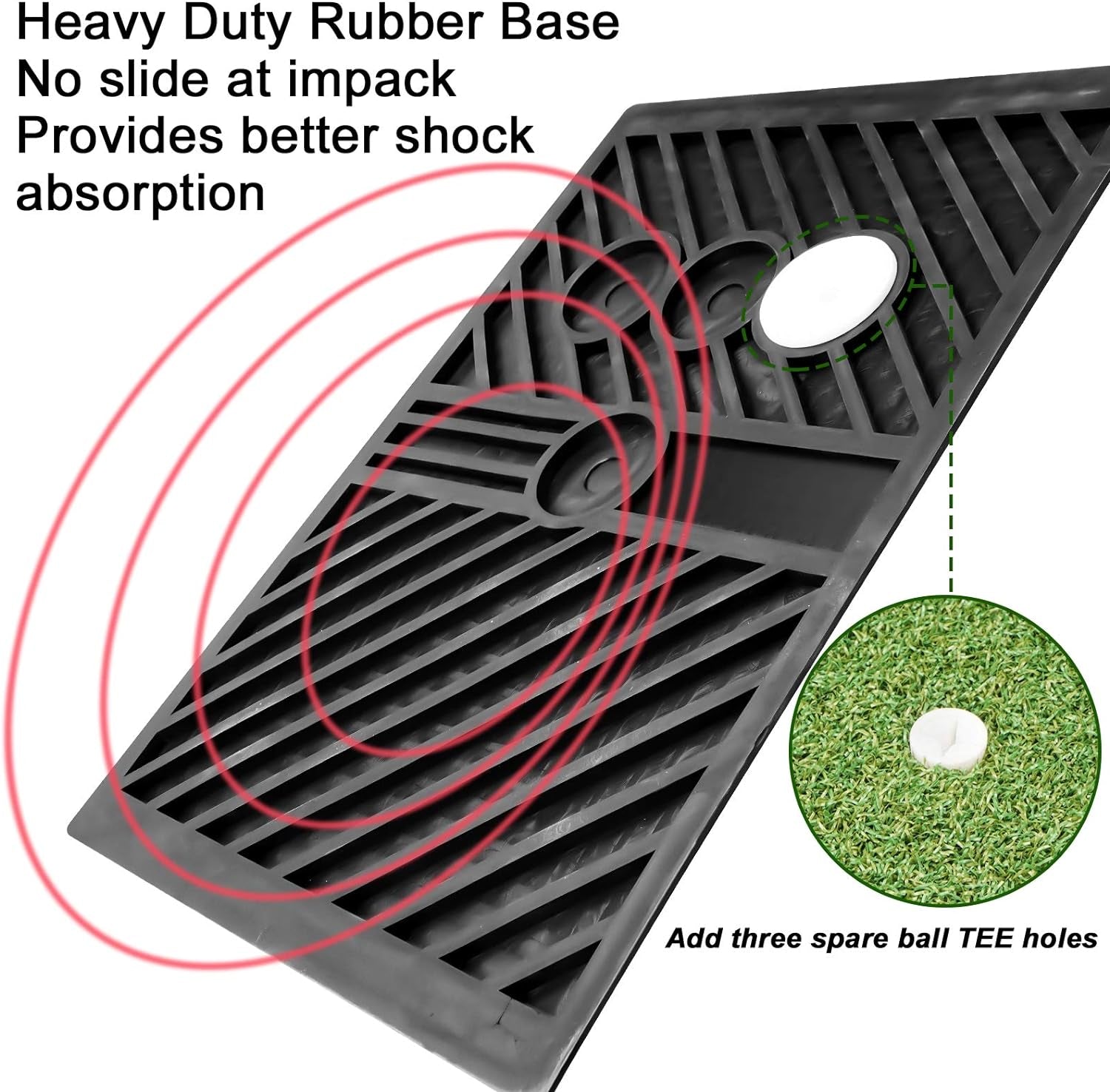 Golf Hitting Mat, Golf Mats for Home Use - Heavy Duty Rubber Base Golf Putting Green, Mini Golf Practice Training Aid - Premium Turf for Indoor and Outdoor, Golf Accessories Golf Gift for Men