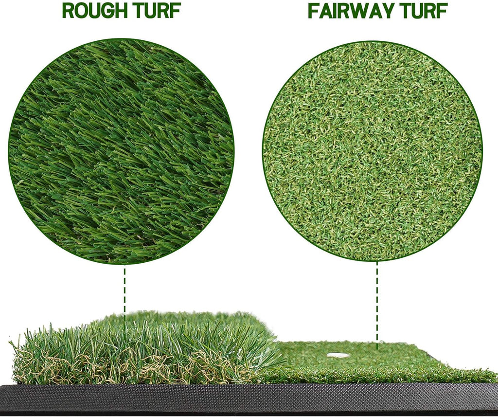 Golf Hitting Mat, Golf Mats for Home Use - Heavy Duty Rubber Base Golf Putting Green, Mini Golf Practice Training Aid - Premium Turf for Indoor and Outdoor, Golf Accessories Golf Gift for Men